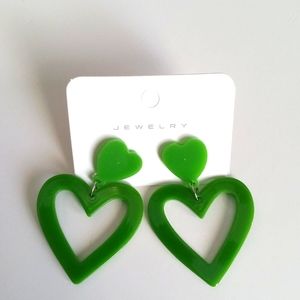 Fashion Jewelry Heart Dangle Earrings